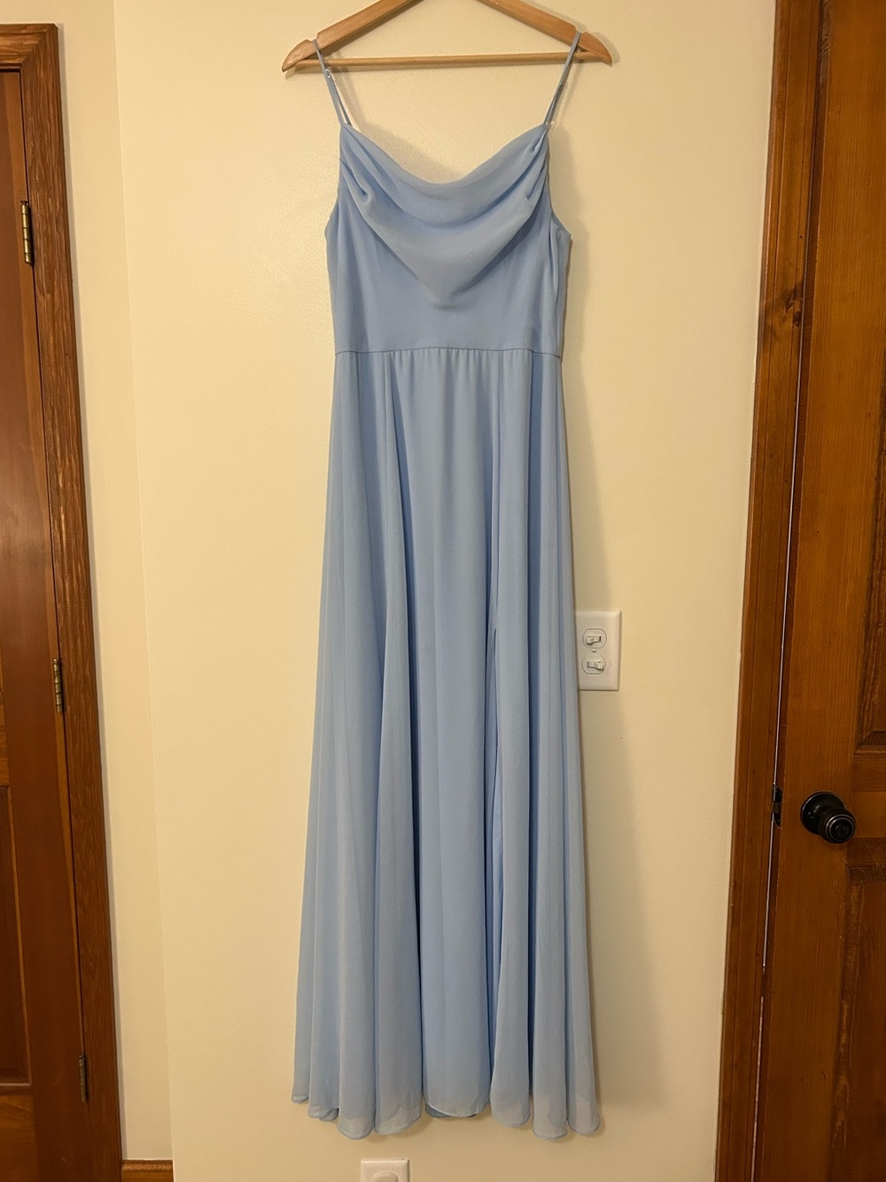 David’s Bridal Ice Blue Bridesmaid Dress